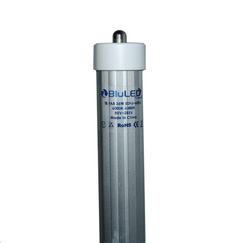 Lutema BluLED 8 Feet / 96 Inches / 240cm T8 FA8 Fluorescent Replacement LED Lamp Tube - CLEAR (36W / 576 LED / FA8 / 6000k-6500k / 85V~285V / 50Hz~60Hz) (MITLEDLP03)