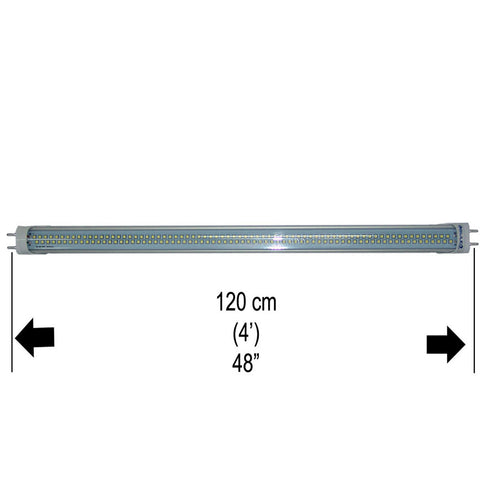 Lutema BluLED 4 Feet / 48 Inches / 120cm T8 G13 Fluorescent Replacement LED Lamp Tube - CLEAR (18W / 288 LED / G13 / 6000k-6500k / 85V~285V / 50Hz~60Hz) (MITLEDLP02)