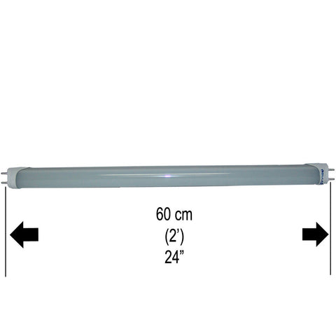 Lutema BluLED 2 Feet / 24 Inches / 60cm T8 G13 Fluorescent Replacement LED Lamp Tube - FROST (9W / 144 LED / G13 / 6000k-6500k / 85V~285V / 50Hz~60Hz)  (MITLEDLP04)